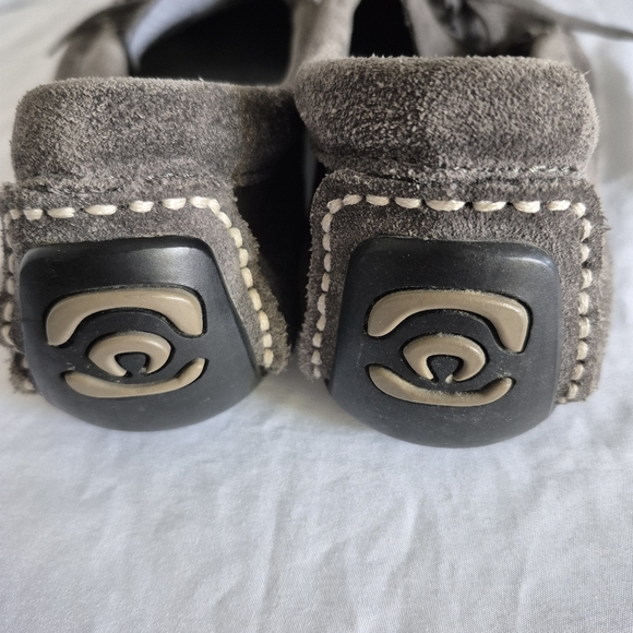 Manitobah Mukluks Suede Beaded Grey Moccasins Vibram Heel Ladies 5 - Picture 3 of 6